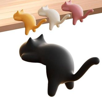 OEM Juego De 4 Ganchos De Escritorio Con Forma De Gato: Clips Extra&iacute;bles Para La Gesti&oacute;n Y El Almacenamiento De Cables. Organizador Para Cocina