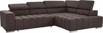 Exxpo Sofa Fashion Ecksofa »Elias, aktuelle Kreuzsteppung im Sitz, bequem, L-Form« mit Kopf- bzw. Rückenverstellung, wahlweise mit Bettfunktion