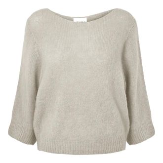 Americandreams Heidy Short Sleeve Pullover - Dames - Ronde hals truien - Beige - L/Xl - Truien & Vesten