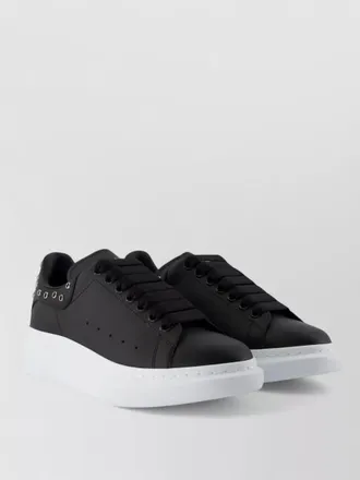 Alexander McQueen oversized leather sneakers contrast sole