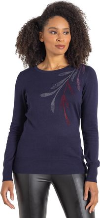 Klass Leaf Embellished Jumper - Midnight - XXL