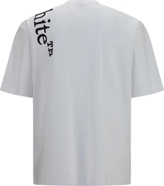 Off-white Mens Vertical Bookish Skate T-Shirt White Cotton T-Shirts And Polos