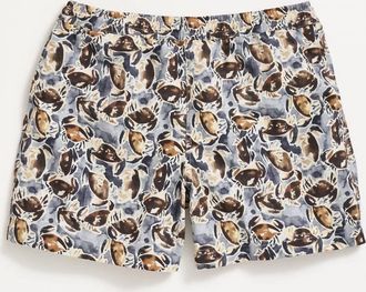 Billy Reid Mens Crab Swim Trunk In Dark Navy Multi