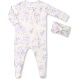 Everly Grey Jersey Long Sleeve Footie & Head Wrap Set in Bali at Nordstrom, Size Newborn