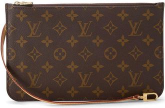 Louis Vuitton Brown Monogram Coated Canvas Neverfull Pouch Mm (Authentic Pre- Loved)
