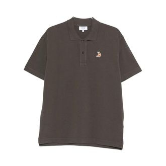 Maison Kitsun&eacute; Polo Shirts, male, Brown, Size: XL Dreaming Fox Comfort Polo