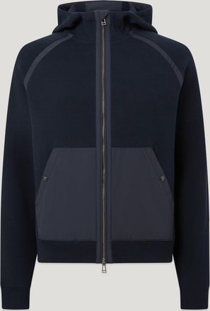 Belstaff View Hooded Full Zip Mens Cotton Milano Mix Media Dark Ink Size 2XL