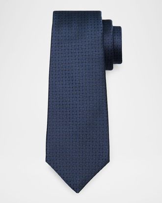 Kiton Mens Jacquard Oval Silk Tie