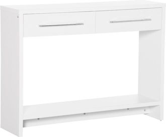 HOMCOM Mesa Consola Mesa de Entrada con 2 Cajones y Estante de Almacenaje Mueble Recibidor para Pasillo Sal&oacute;n Moderno Antivuelco Carga 50 kg 101,6x28x76,2 cm