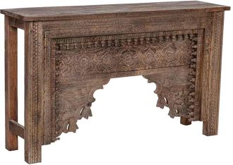 Wanderlust Deco Recibidor De Madera Marr&oacute;n Acabado Artesanal 150x38x90cm