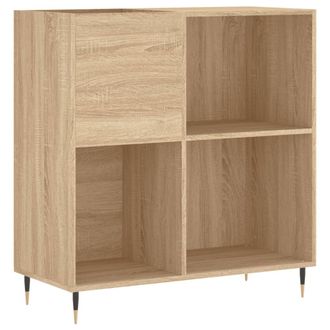 vidaXL Vidaxl - Mueble Discos Madera Contrachapada Roble Sonoma 84,5x38x89 Cm