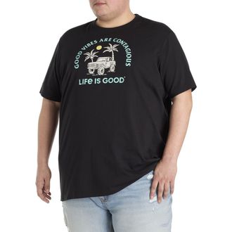 Life is good Big & Tall Good Vibes Graphic Tee in Black at Nordstrom, Size 3X Big