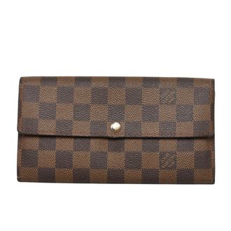 Louis Vuitton Brown Pvc Leather Long Wallet (Bi-Fold) (Pre-Owned)