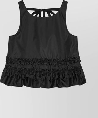 Ganni checkered tank top featuring ruffle detailing