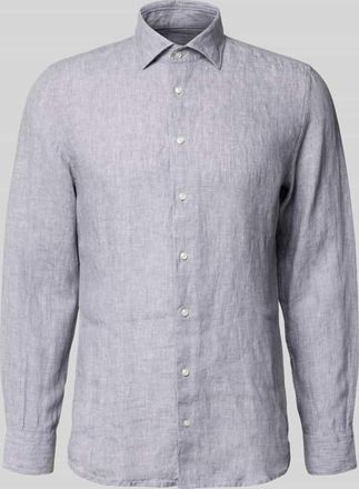 Seidensticker Slim Fit Business-Hemd aus Leinen mit Kentkragen in Silber, Gr&ouml;&szlig;e 38