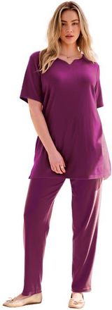 Roaman's Plus Size Soft Knit Tunic With Notch Neckline in Dark Berry at Nordstrom, Size 6X