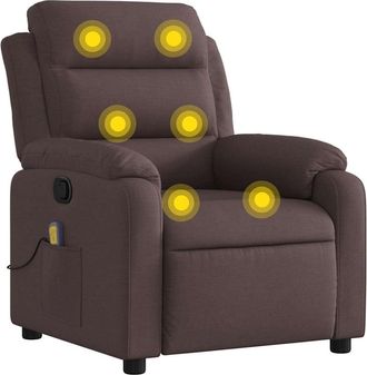 vidaXL Vidaxl - Sill&oacute;n De Masaje Reclinable De Tela Marr&oacute;n Oscuro