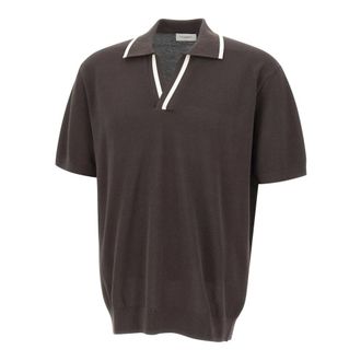 Paolo Pecora Polo Shirts, male, Brown, Size: XL Loose Fit Polo