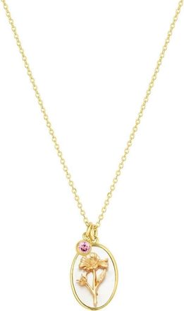 Set & Stones Katrina Birth Flower and Birthstone Charm Necklace in Gold /October at Nordstrom