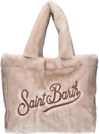 MC2 Saint Barth Beige Colette Soft Fur Plush Faux Fur Tote Bag