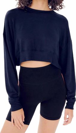 SPLITS59 Noah Fleece Crop Sweatshirt In Indigo