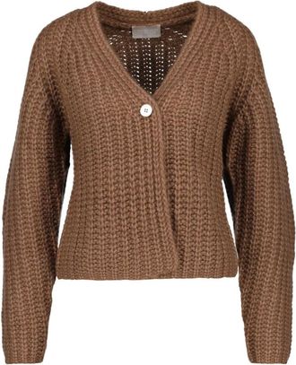 Hemisphere Cardigan in Cashmere e Cotone - - Knitwear - Donna - Marrone - XL