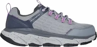 Skechers Womens Dlux Journey Sr Nixxy Sneaker In Grey And Purple