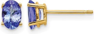 Diamond2Deal 14k Yellow Gold Tanzanite Earrings