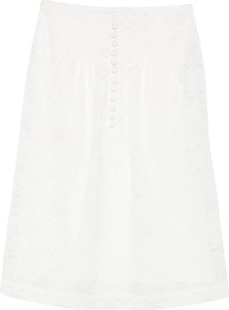 Shushu/Tong Floral-lace Midi Skirt