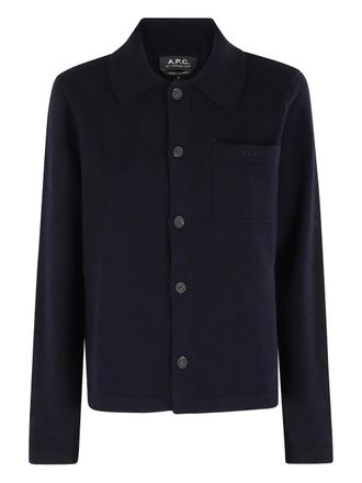 A.P.C. buttoned pocket cardigan - Blue