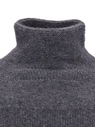 Emporio Armani Wool Blend Roll Neck Sweater - Grey
