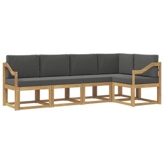 vidaXL Conjunto De Sof&aacute;s De Exterior 5 Pcs Blanco Y Antracita Vidaxl