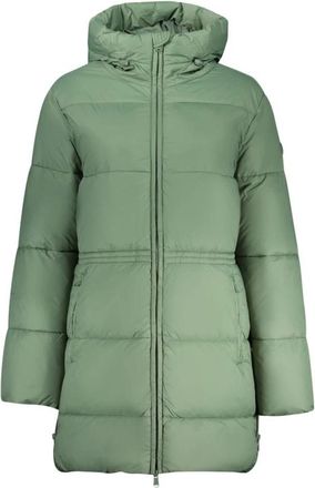 North Sails Long Patten Gewatteerde Jas - Dames - Parka Jassen - Groen - L - Polyester - Jassen