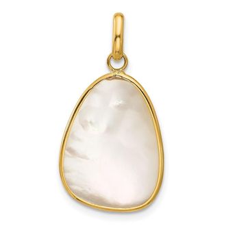 Diamond2Deal 14k Yellow Gold Polished Mother of Pearl Pendant