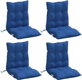 vidaXL Vidaxl - Cojines Para Silla Respaldo Bajo 4 Uds Tela Oxford Azul Real