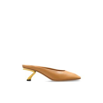 Ferragamo Safi Mules met hak - Dames - Muiltjes - Beige - 40 EU - Leer - Schoenen