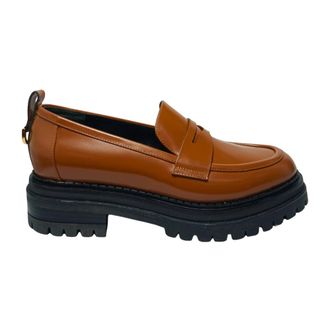 Sergio Rossi Schoenen, Dames, Bruin, 37 EU, Leer, Loafer
