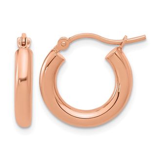 Diamond2Deal 14K Rose Gold 3mm Polished Fancy Hoop Earrings