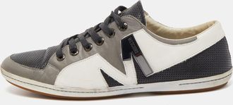 Moschino Tricolor Perforated Leather Low Top Sneakers