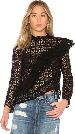 Iro Black Lamata Ruffle Top Size XS