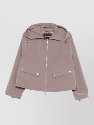 Emporio Armani hooded nylon jacket elastic hem