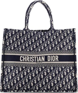 Dior Borsa tote Book Oblique grande in tela - Nero