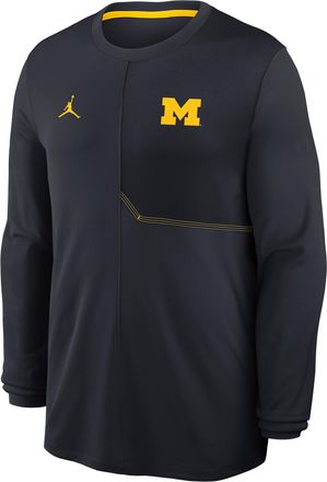 Nike Jordan Mens Michigan Sideline Coach Jordan Brand Dri-FIT College Long-Sleeve Top in Blue | 0JB10BPGMWN-GQK