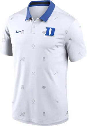 Nike Duke Vapor Pattern Nike Mens Dri-FIT College Polo in White | 00HT062NDU-RNS