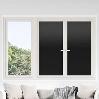 vidaXL L&aacute;minas De Ventana Esmerilada Pel&iacute;culas Pegatinas Sal&oacute;n 3 Uds Pvc Negro Vidaxl