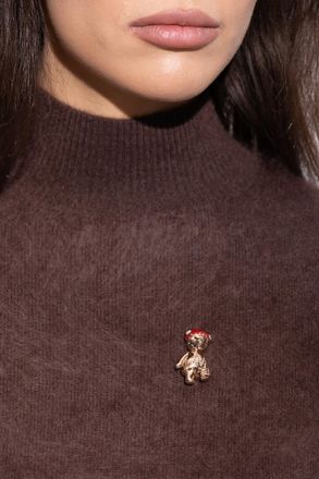 Max Mara Bear-shaped Brooch, Womens, Gold
