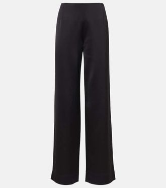 Toteme High-rise satin wide-leg pants