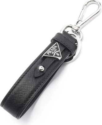 Prada 2020s sleutelhanger van saffiano leer - Zwart