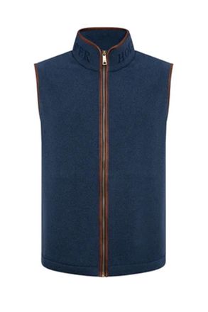 Holland Cooper Mens COUNTRY FLEECE GILET DUSTY BLUE Cotton - Size X-Large