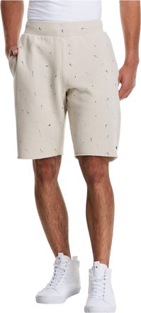 Champion C Life Reverse Weave Paint Splatter Shorts in Pebblestone Men Elastic Waist